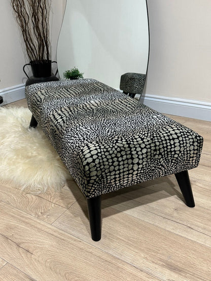Premium leopard pattern fabric Footrest