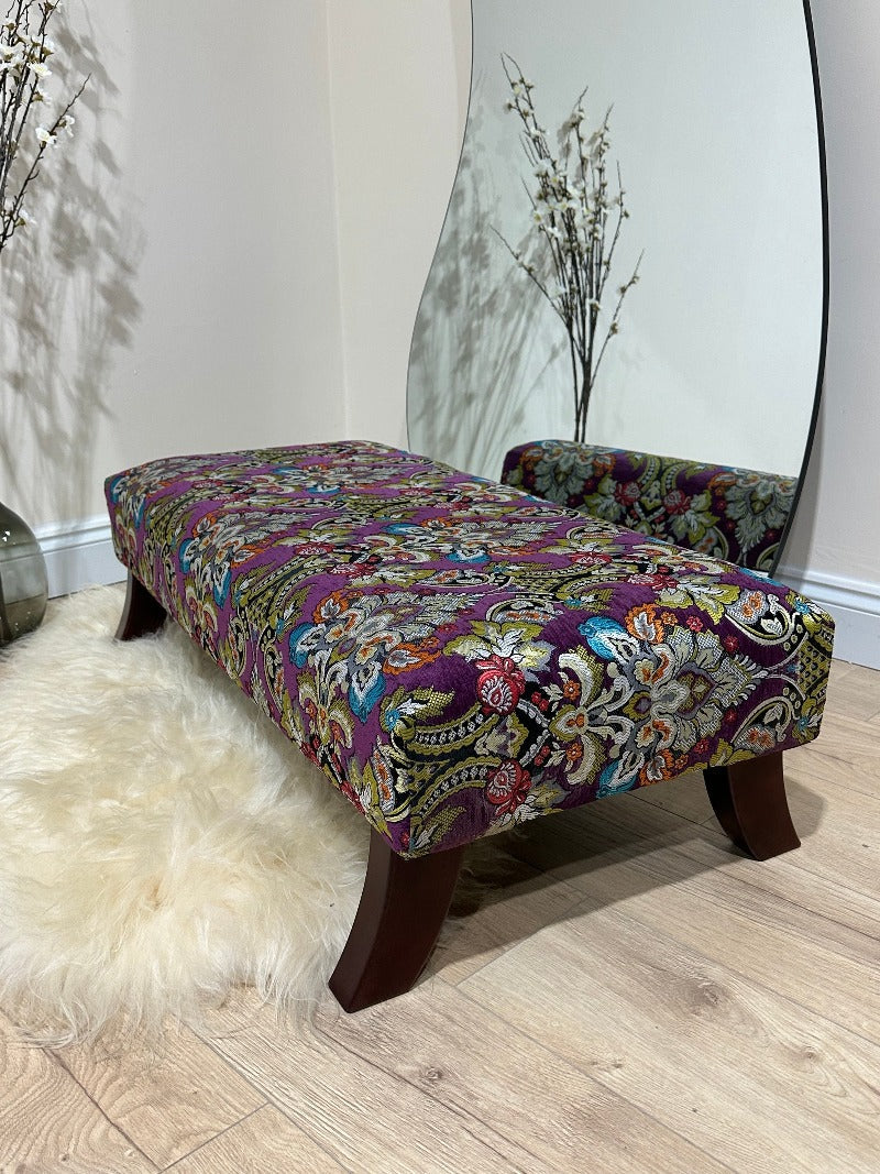 PREMIUM PURPLE FLORAL Ottoman seat 