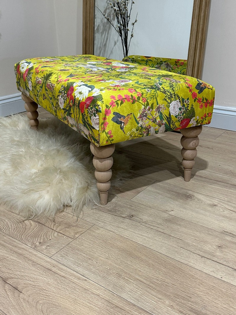 YELLOW Chesterfield Footstool 