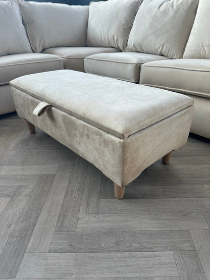 PREMIUM white Ottoman footstool