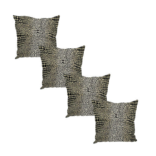 Premium leopard pattern fabric footstool pouffe coffee table