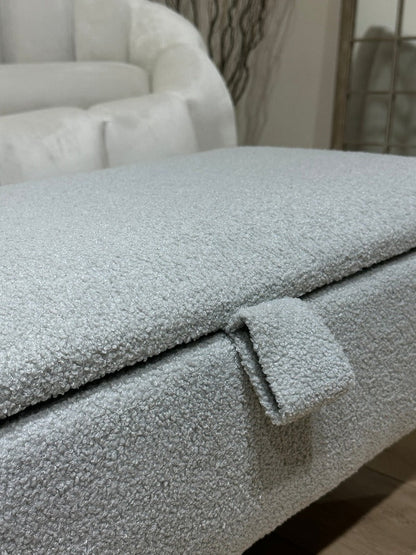 PREMIUM pale grey storage Bench seat coffee tableOttoman seat 