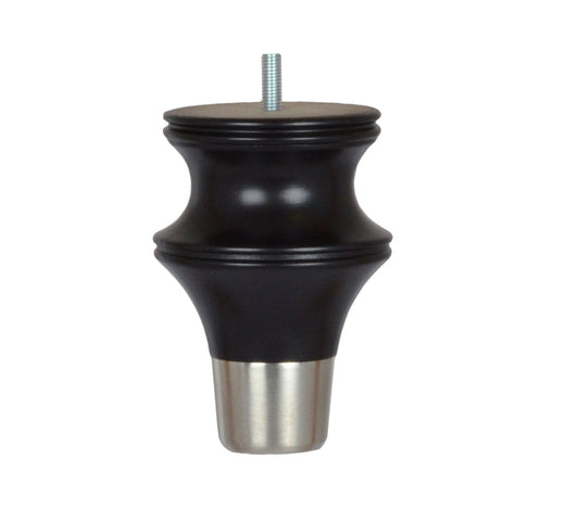 Silver cup feet black wood