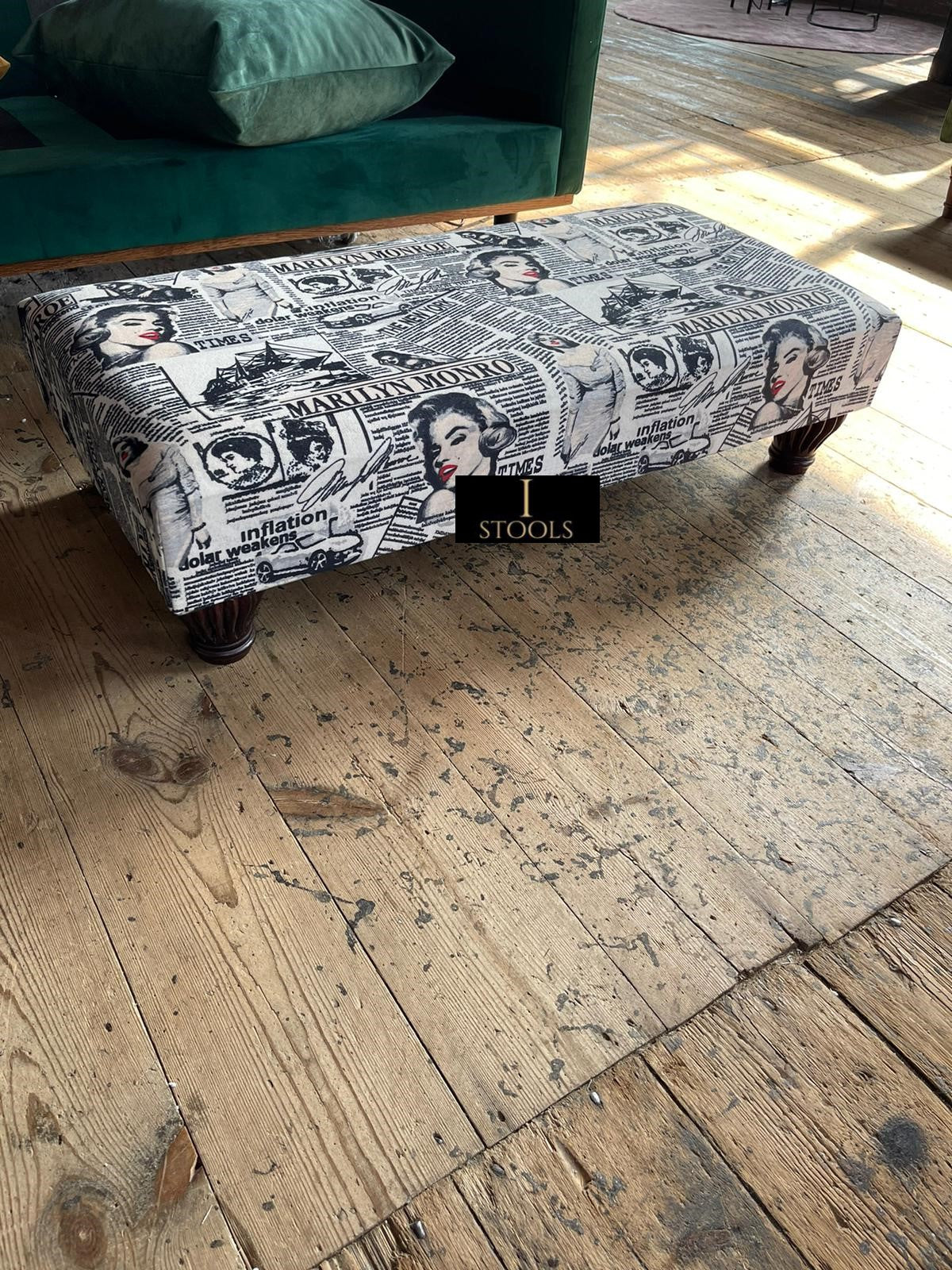 Marilyn Monroe printed fabric  Footstool Bench
