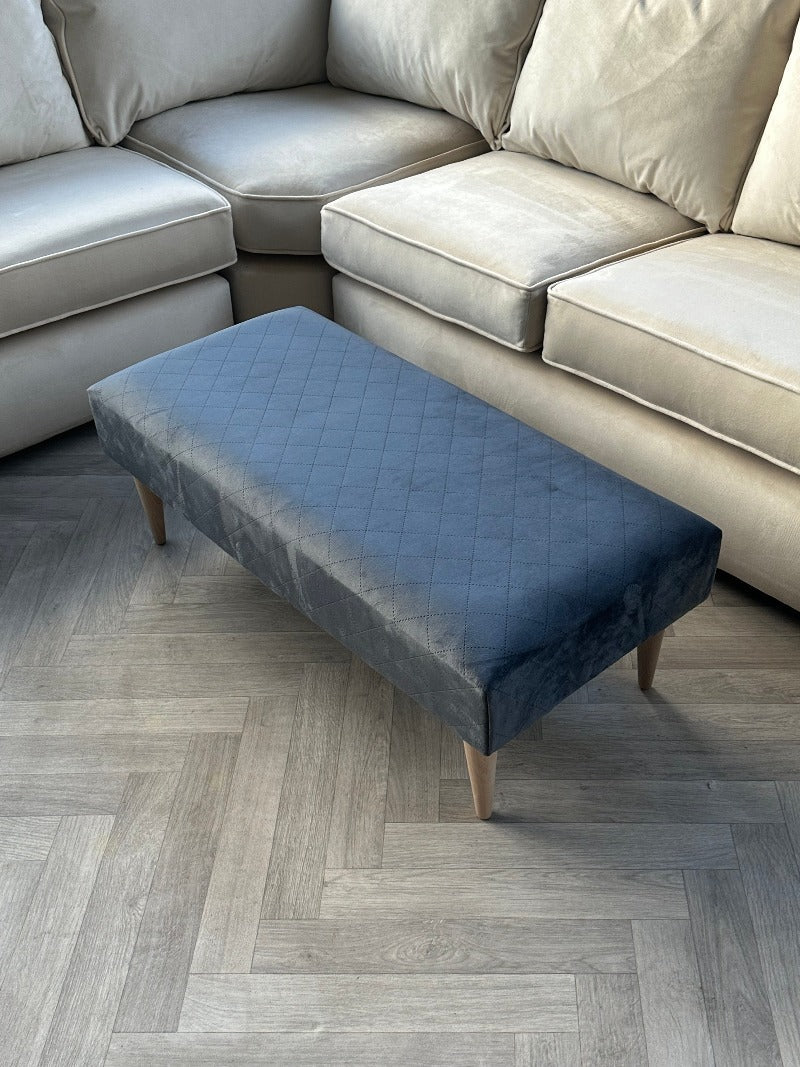 PREMIUM stitched lid pattern Footstool 