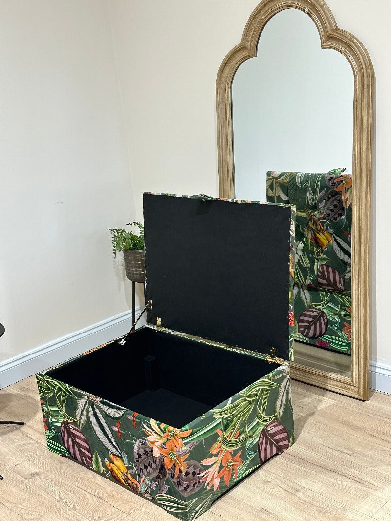PREMIUM Green Floral Footrest
