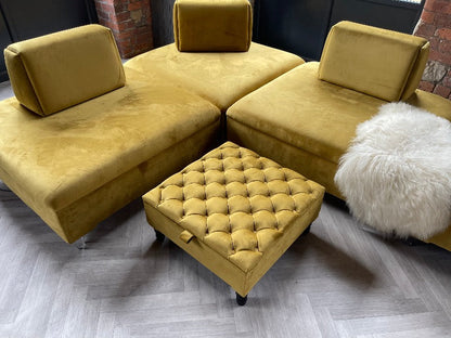 PREMIUM Mustard Gold Handmade footstool