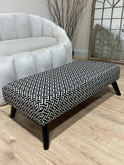 PREMIUM Eden embossed pattern Footstool window bay seat pouffe coffee table