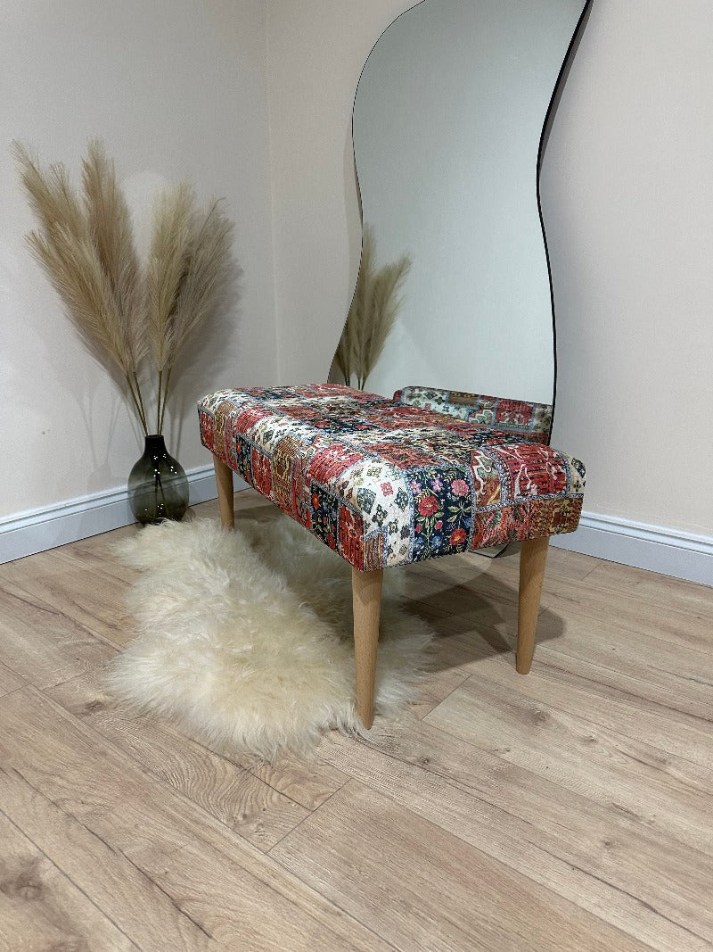 PREMIUM PRINTED PATTERN FABRIC Footstool 