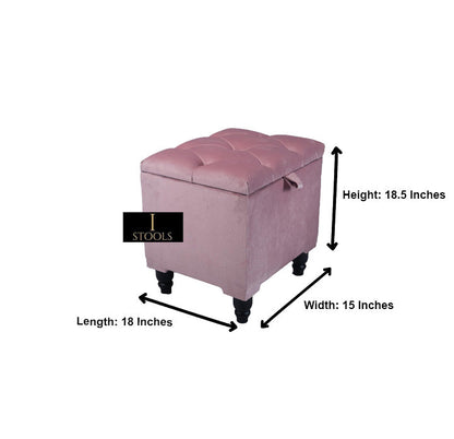Pink Small Storage Box | Small Pink Footstools UK | Pink Ottoman Storage Stool