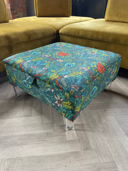 PREMIUM Satin Green Floral Footrest