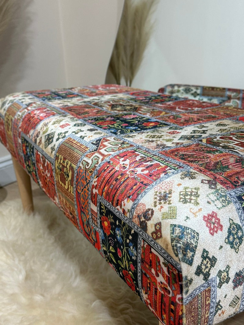 PREMIUM PRINTED PATTERN FABRIC Footrest