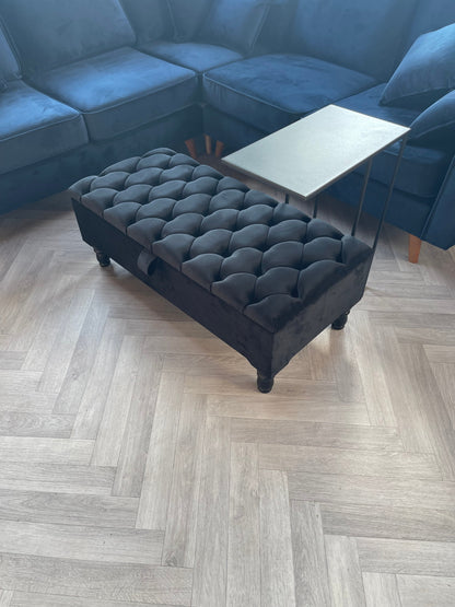 Black steel side table coffee table