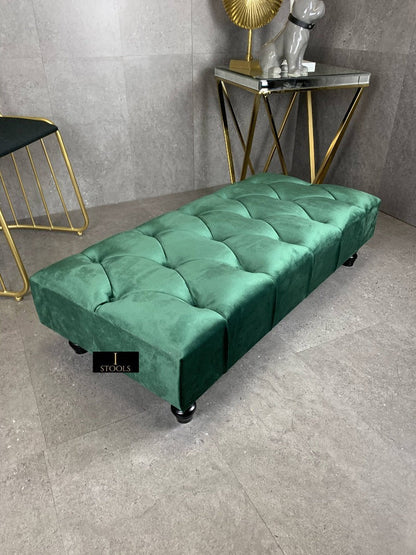Green Chesterfield Ottoman footstool