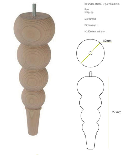 Round footstool leg