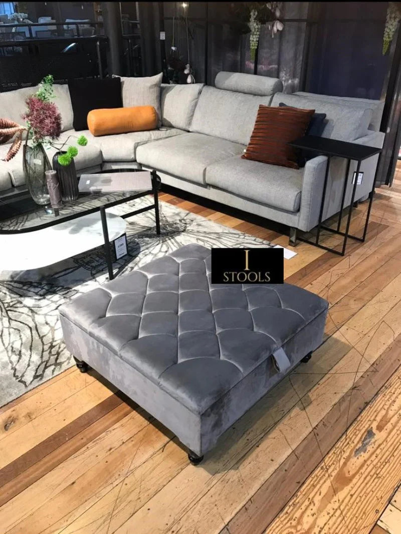 Light Grey Ottoman With Storage