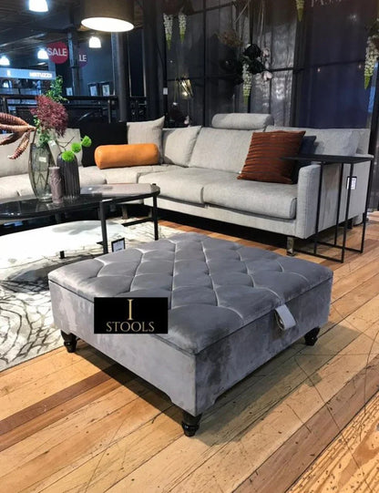 Light Grey Ottoman With Storage