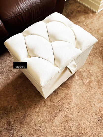 Creamy White Ottoman storage   