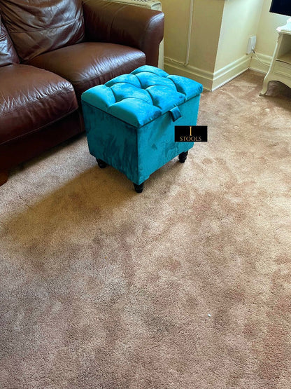 Aqua Ottoman footstool