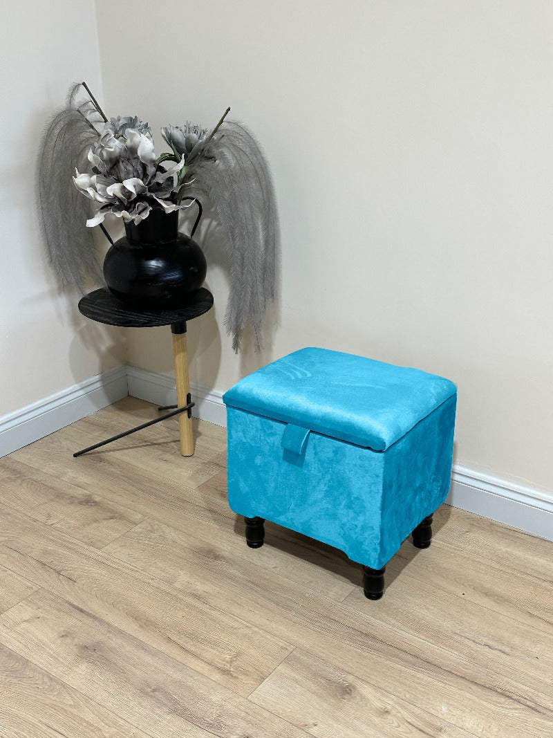 Aqua Blue Ottoman storage   