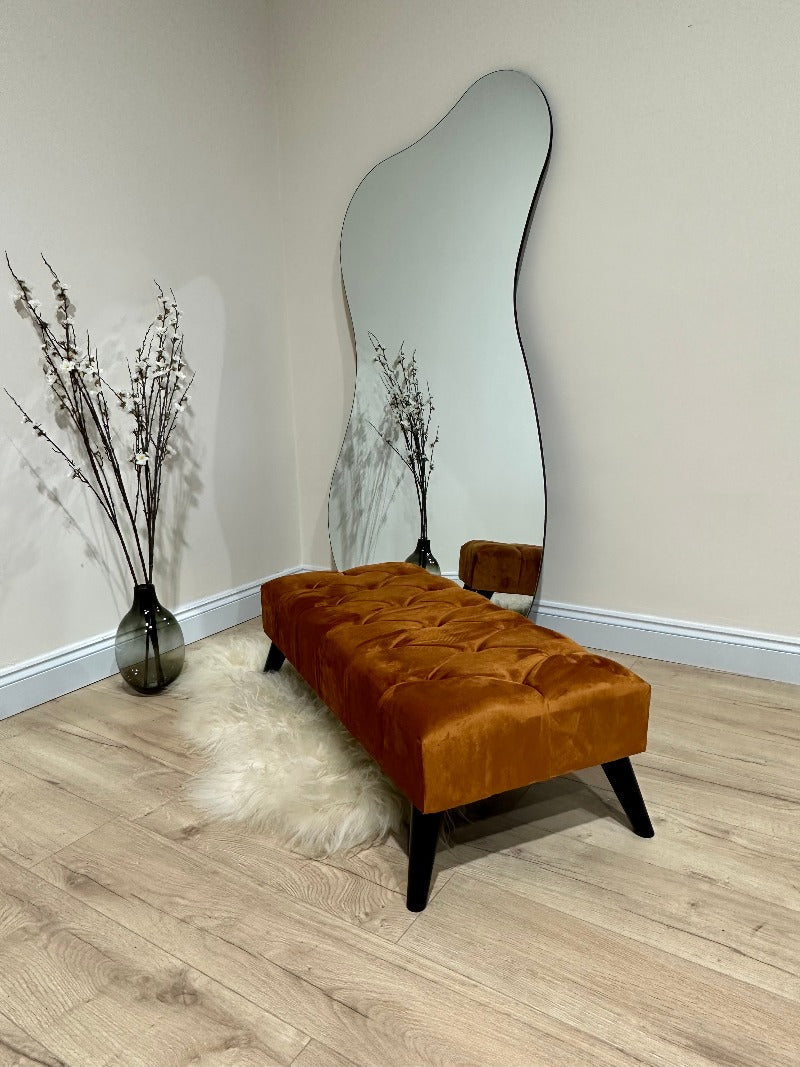 PREMIUM BURNT ORANGE VELVET Footrest