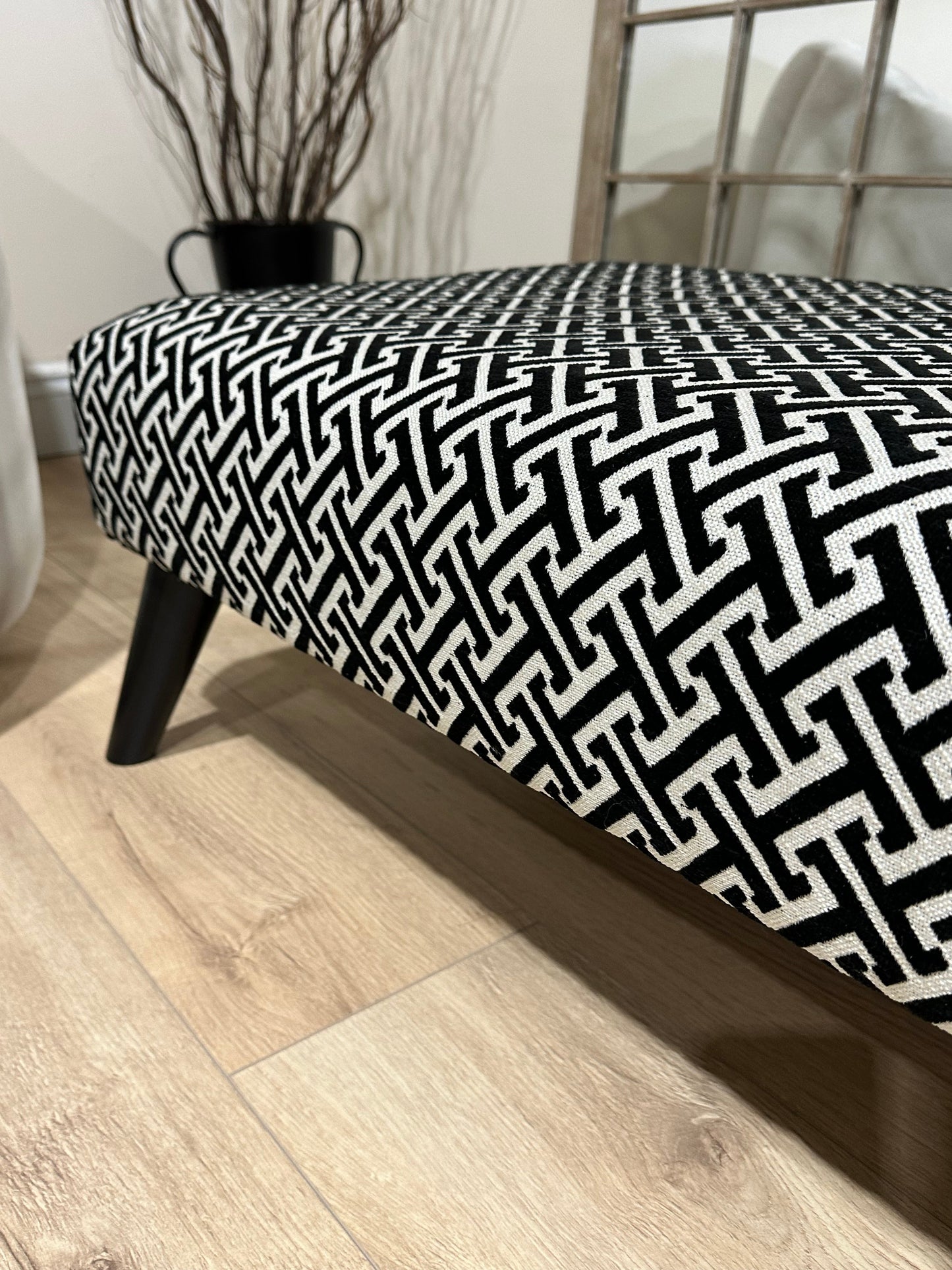 PREMIUM Eden embossed pattern Footstool window bay seat pouffe coffee table