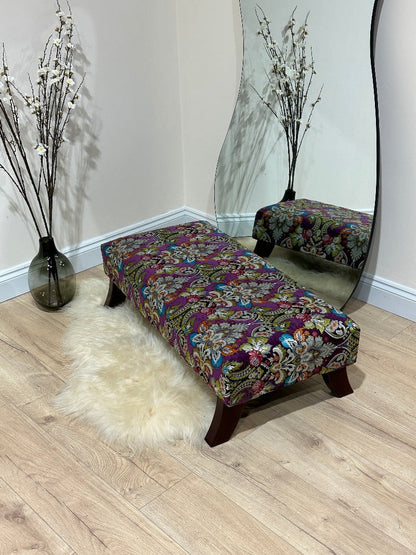 PREMIUM PURPLE FLORAL Footstool 