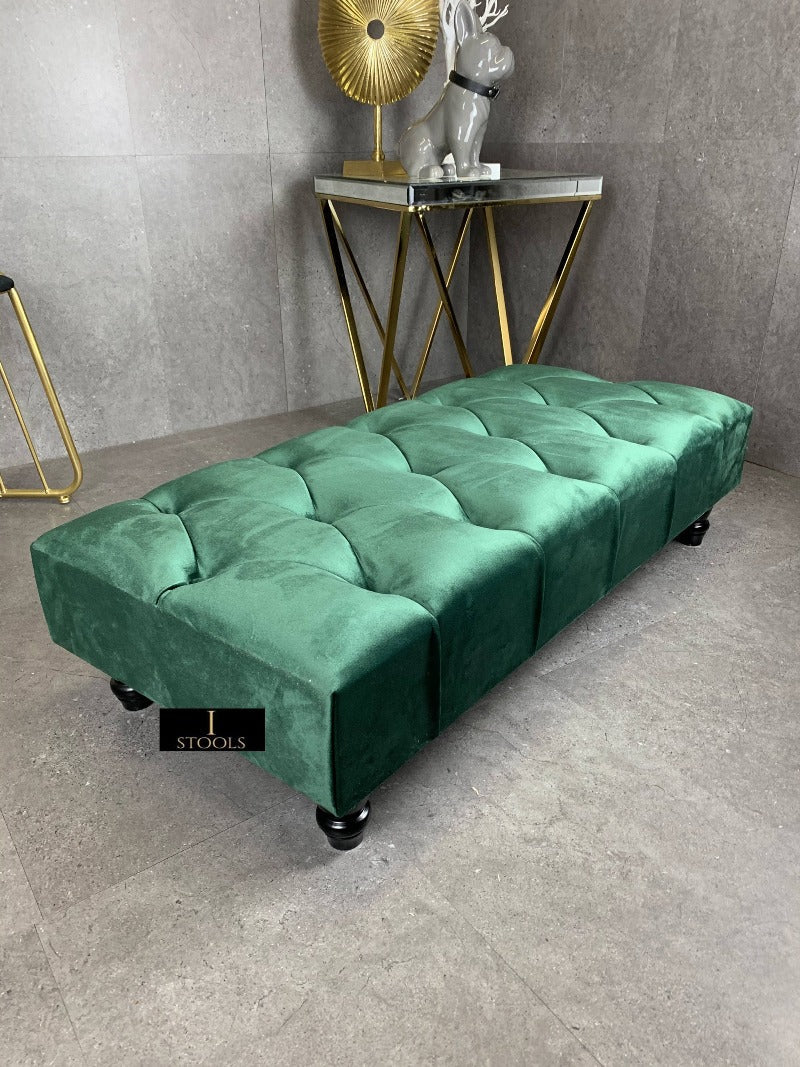 Green Chesterfield Ottoman seat 