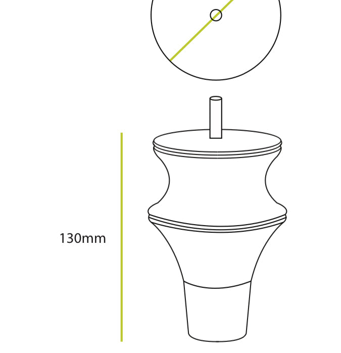 Ash natural finish black cap wood
