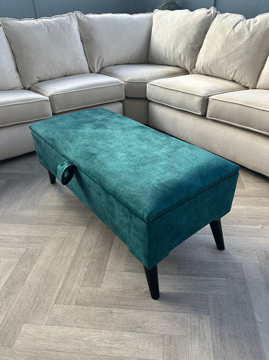 PREMIUM OPAL GREEN Ottoman storage   