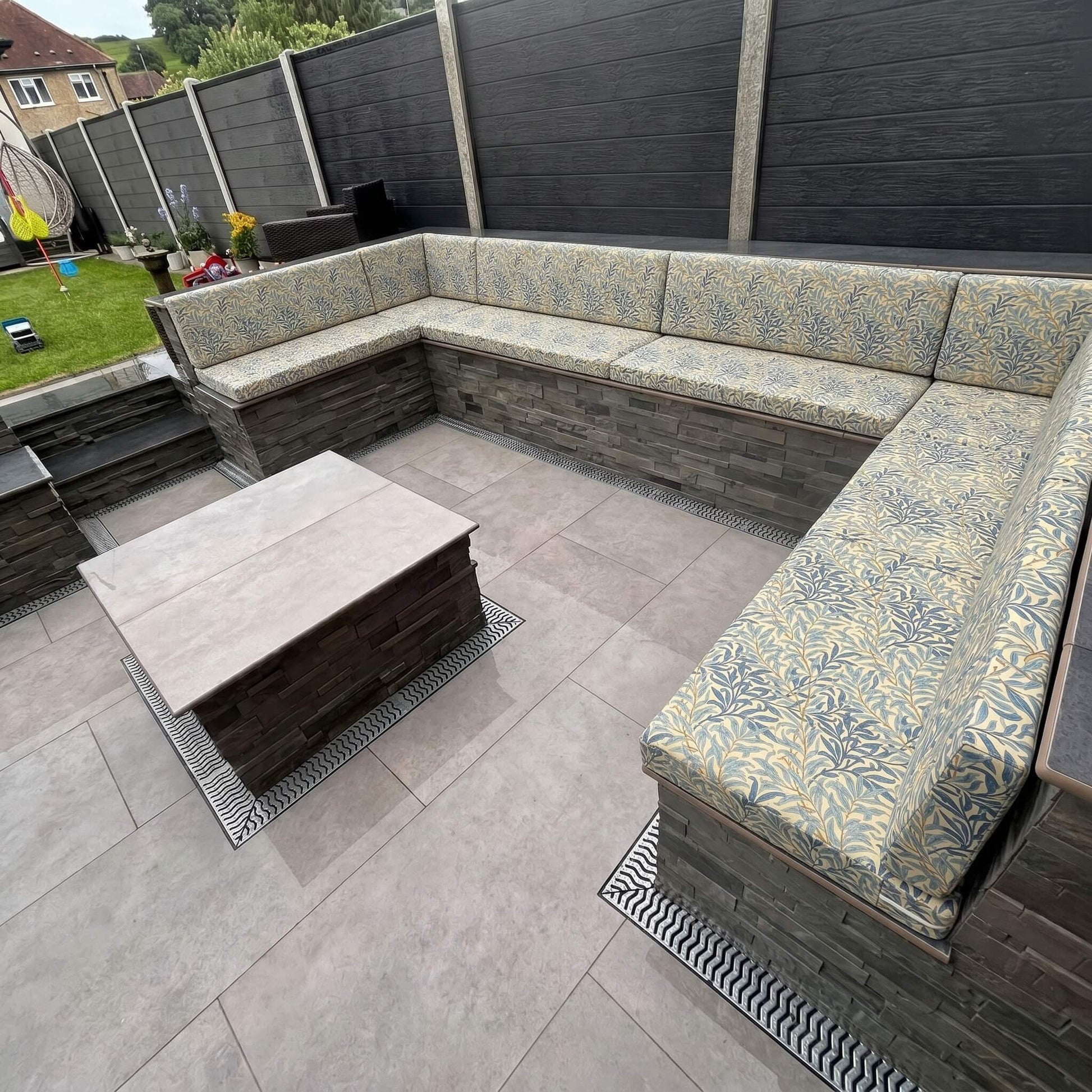 Bespoke Waterproof Corner Sofa Garden Cushions with Premium Canvas Fabric