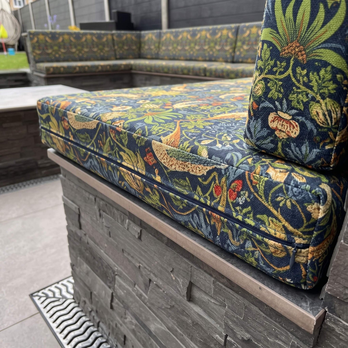Bespoke Waterproof Outdoor Bench Seat Cushions with Heavy-Duty Zipped Covers