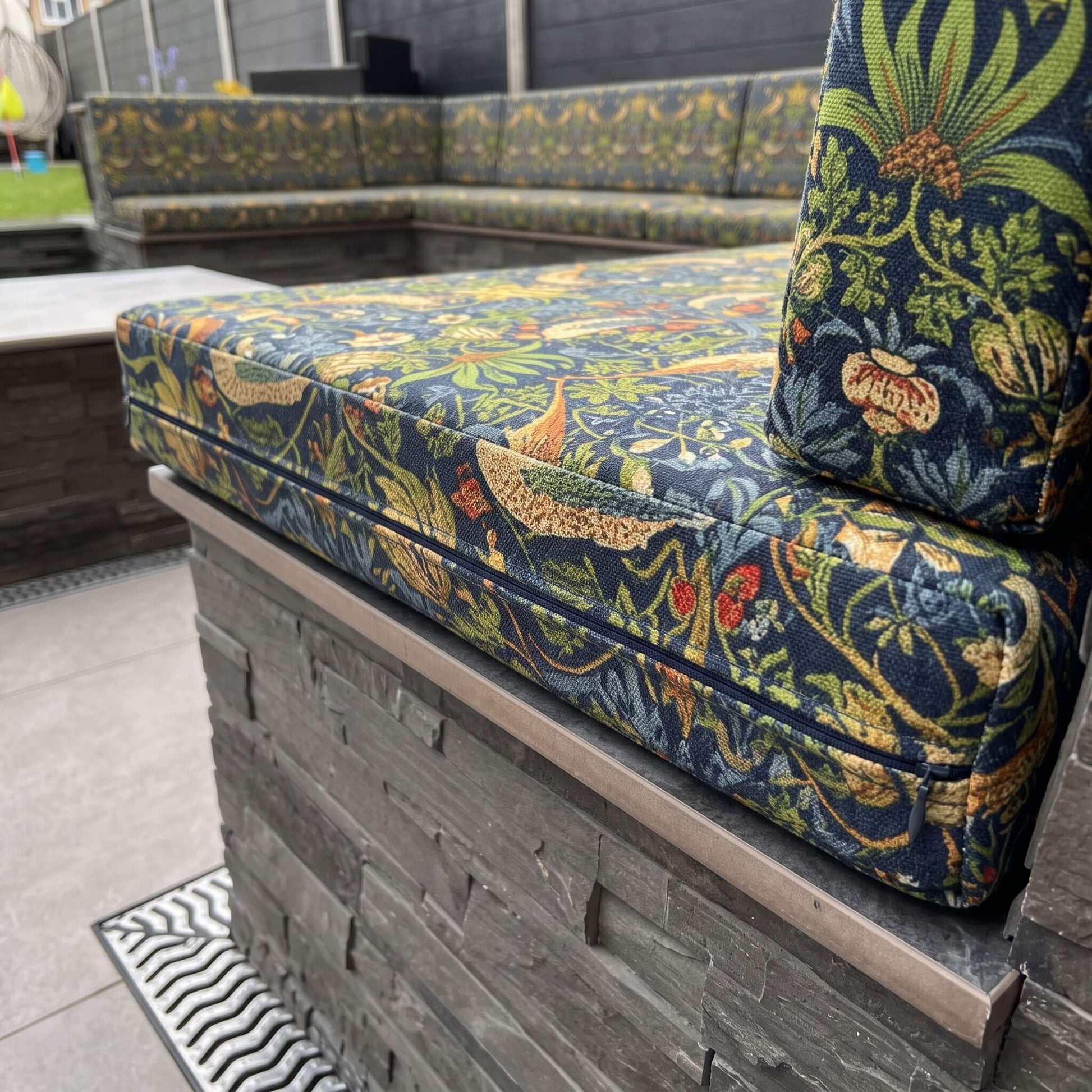Bespoke Waterproof Outdoor Bench Seat Cushions with Heavy-Duty Zipped Covers