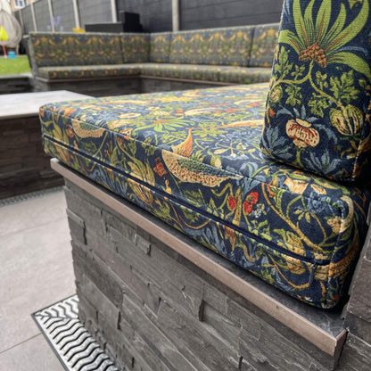 Bespoke Waterproof Outdoor Bench Seat Cushions with Heavy-Duty Zipped Covers