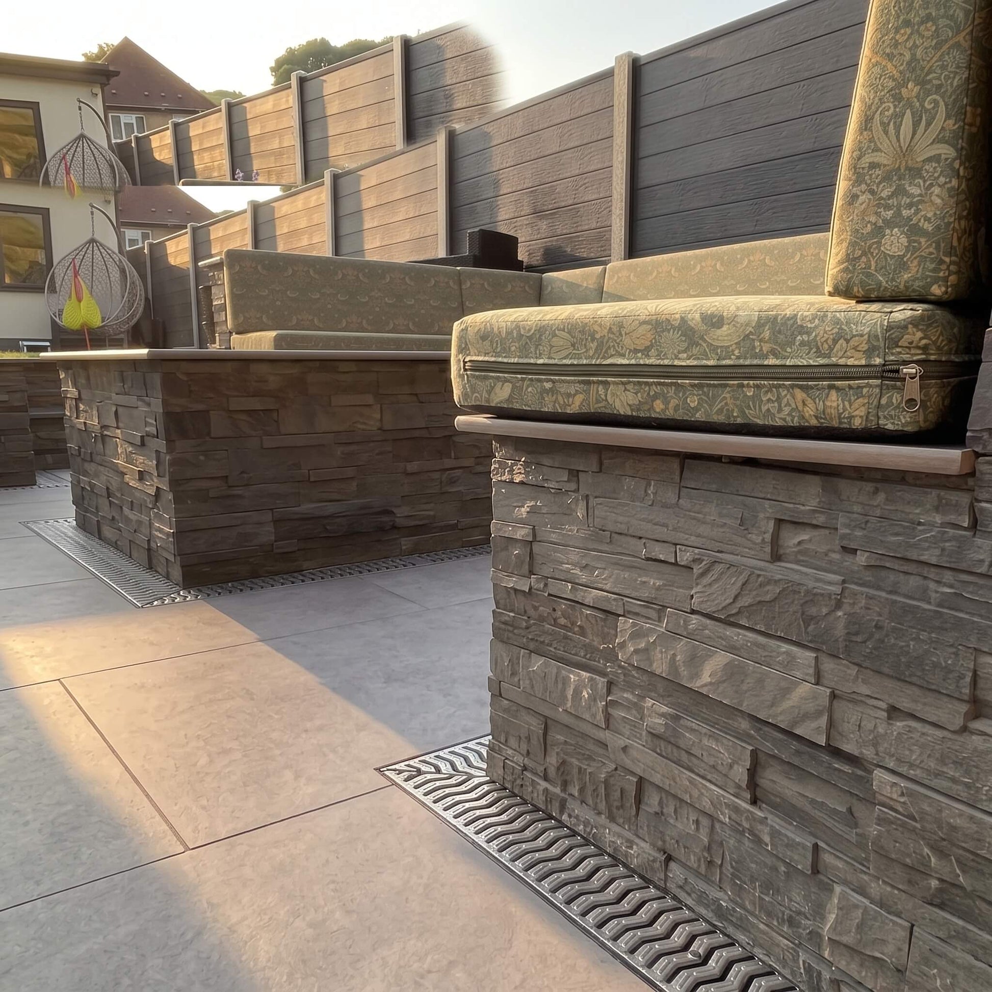 Bespoke Waterproof Patio Cushions with High Density Foam and Zipped Covers