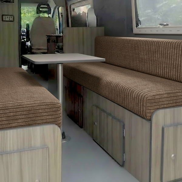 Premium Textured Campervan Cushions – Bespoke Dinette Seating Upholstery