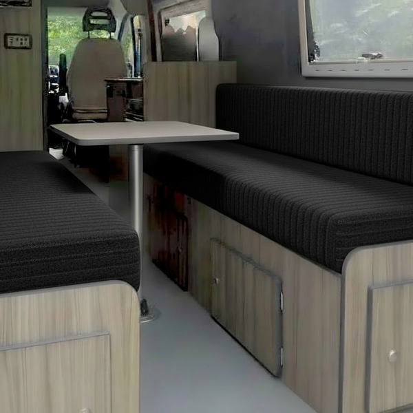Sophisticated Ribbed Finish Campervan Cushions – Custom Dinette Seating