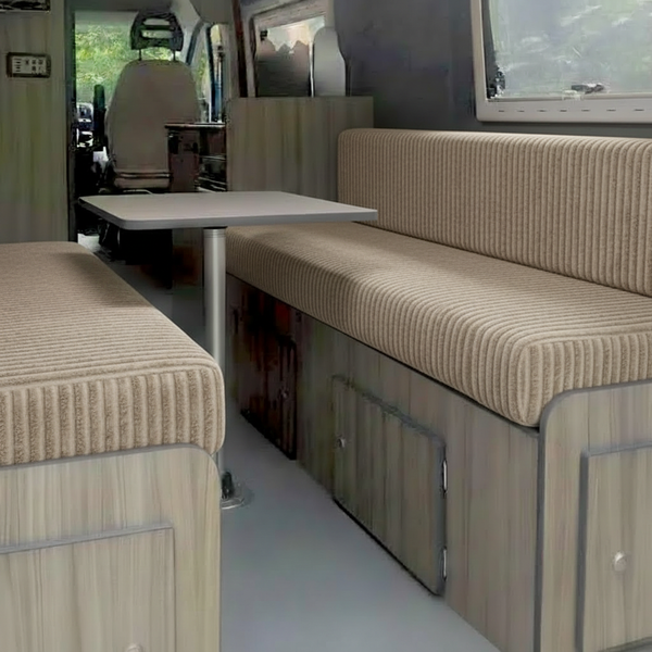 Classic Ribbed Texture Campervan Cushions – Bespoke Motorhome Seating