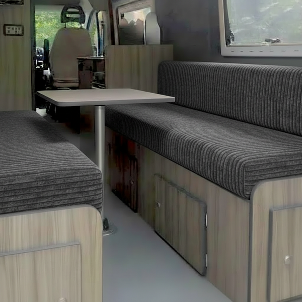 Modern Deep-Ribbed Upholstery – Bespoke Campervan Cushions