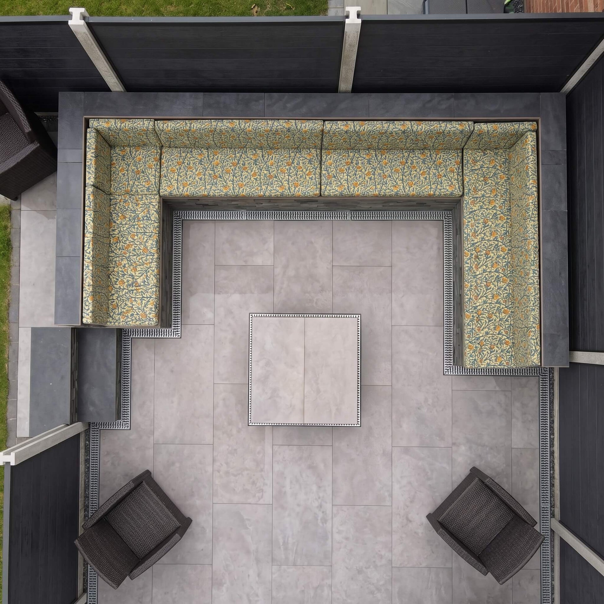 Bespoke waterproof garden cushion for patio and terrace furniture