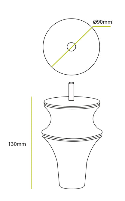 Grey wood solid legs m8 fixing
