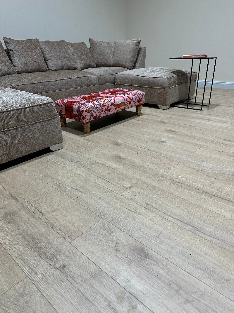 PREMIUM PINK PRINTED ELEPHANT Handmade footstool