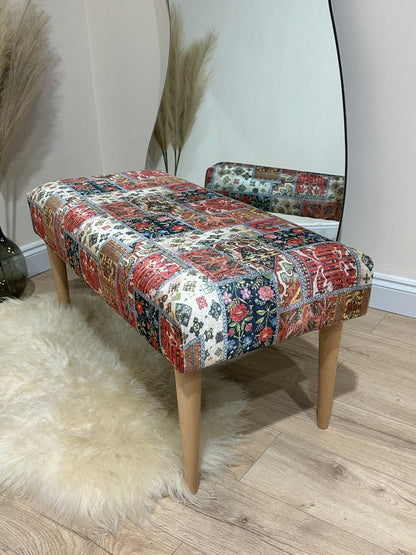 PREMIUM PRINTED PATTERN FABRIC Ottoman footstool