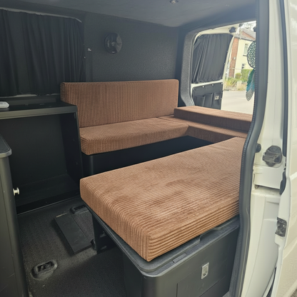 Close up of durable textured fabric and professional stitching detail