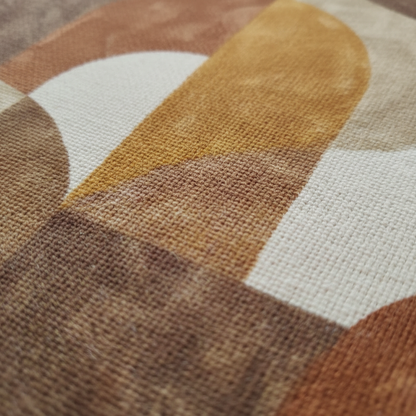 Contemporary woven fabric texture on custom window seating upholstery