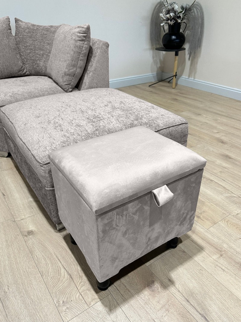 Creamy off white Ottoman storage