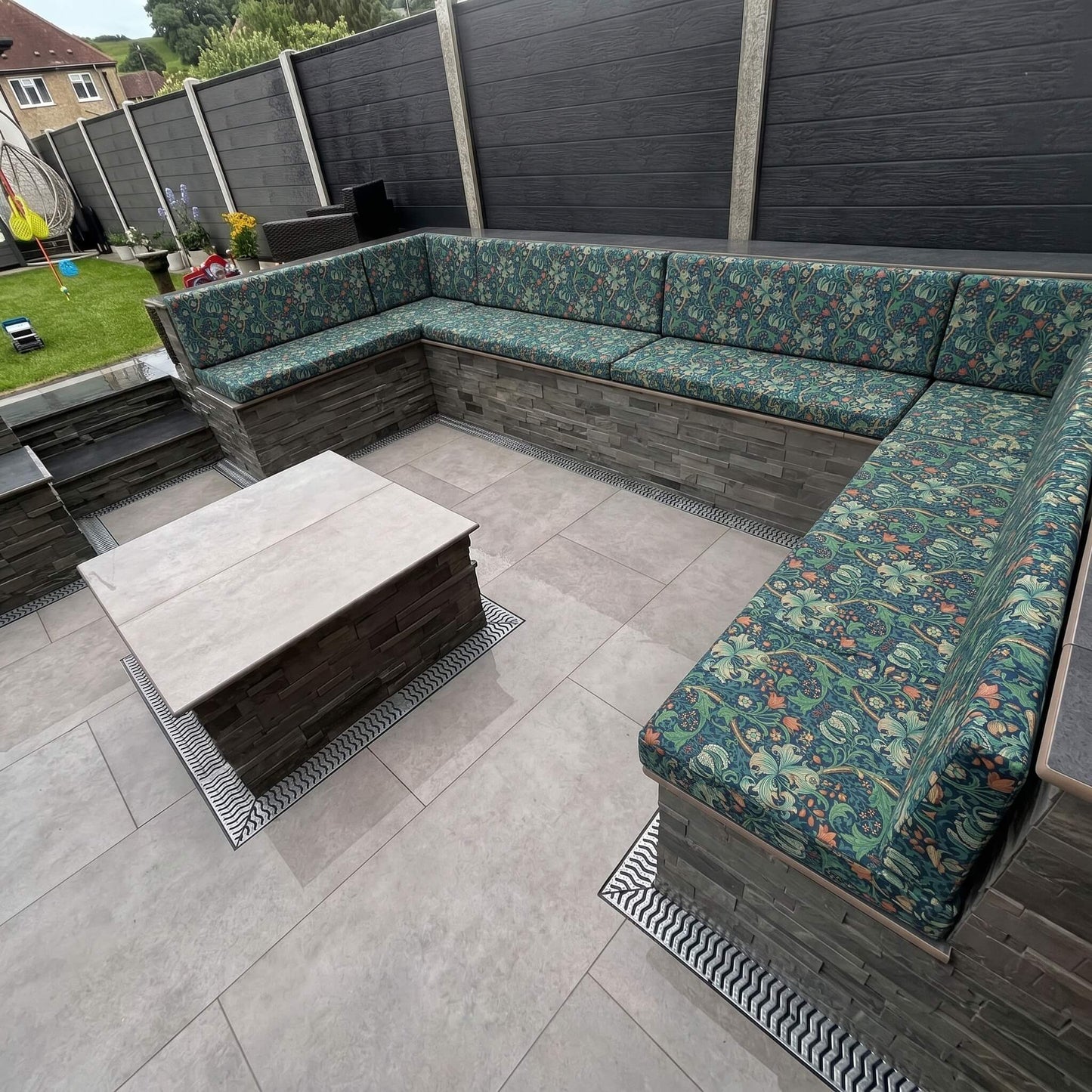 Custom made waterproof conservatory seating cushions with premium canvas fabric and high-density foam
