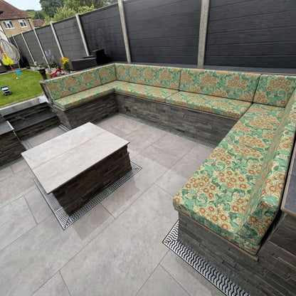 Custom waterproof foam cushions for garden furniture with high-density foam and waterproof canvas fabric
