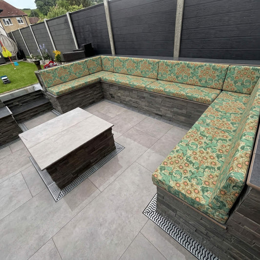 Custom waterproof foam cushions for garden furniture with high-density foam and waterproof canvas fabric
