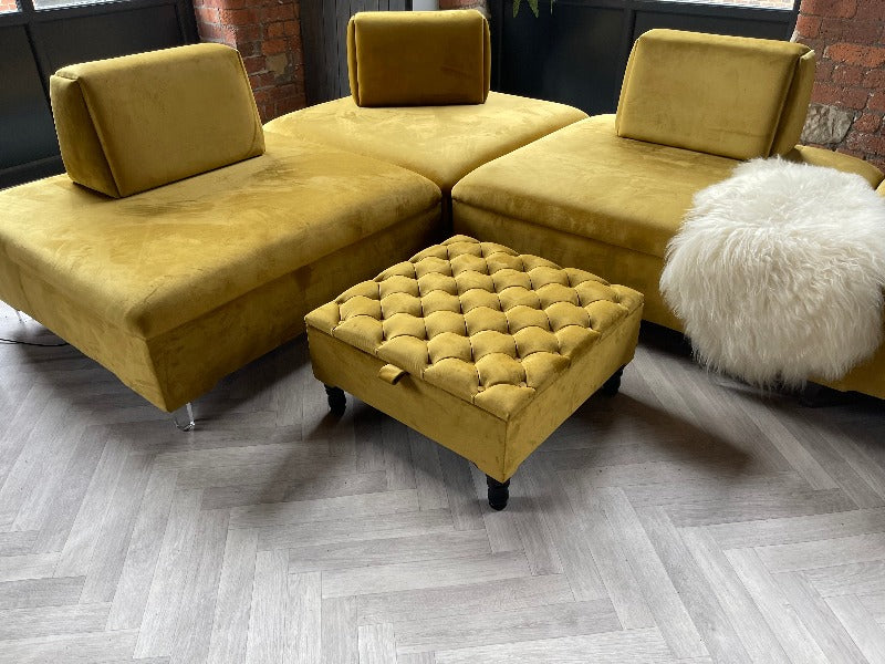 PREMIUM Mustard Gold Ottoman seat 